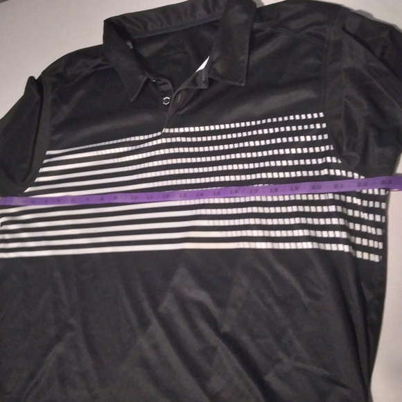 EUC Black Oakley Polo Shirt with White Stripes Men's XL Golf Shirt - Picture 4 of 6